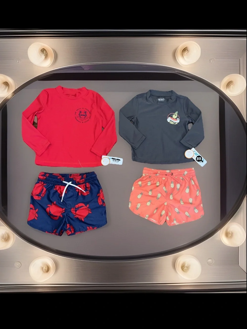 Carter's Toddler' 2pc Lobster With Rash Guard & Pineapple UV 50 Protection